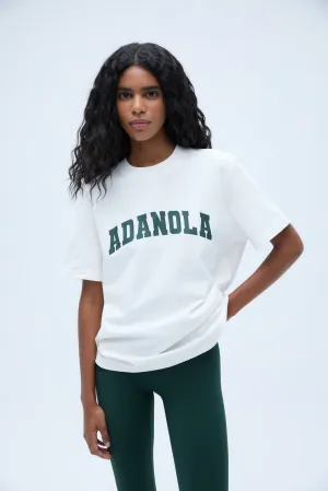 Varsity Short Sleeve Oversized T-shirt - White/Pine Green