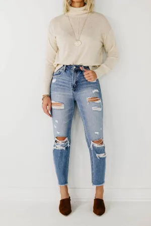 Vervet Denim | The Billie Raw Hem Mom Jean