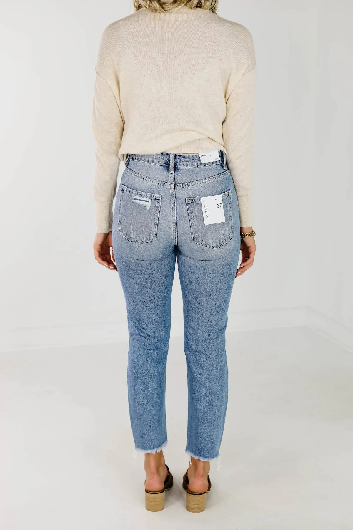 Vervet Denim | The Billie Raw Hem Mom Jean