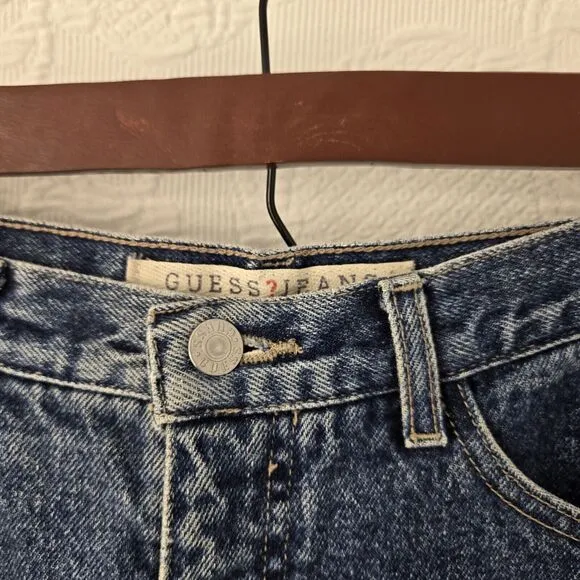 Vintage 80s Guess High Rise Tapered Mom Jeans~28~USA 100% Cotton