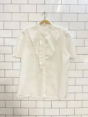 vintage embroidered ruffle blouse
