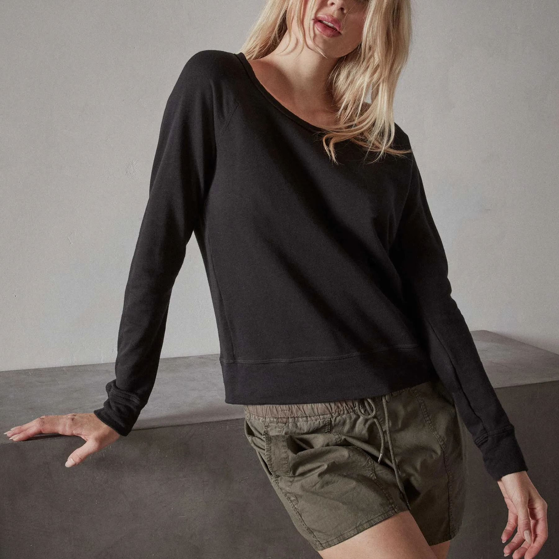 Vintage French Terry Sweatshirt - Black