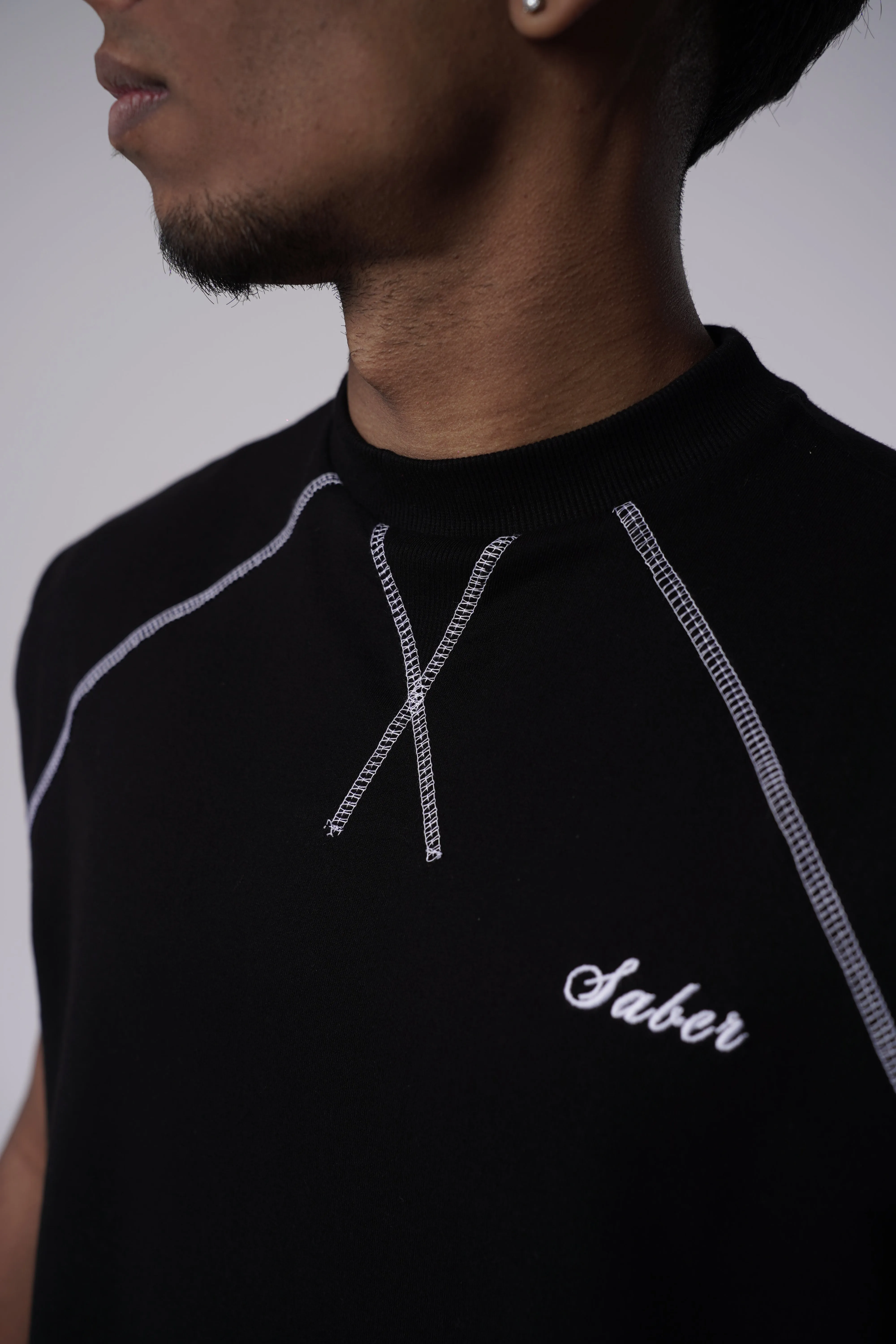 Vintage Raglan Cut-Offs (BLACK)