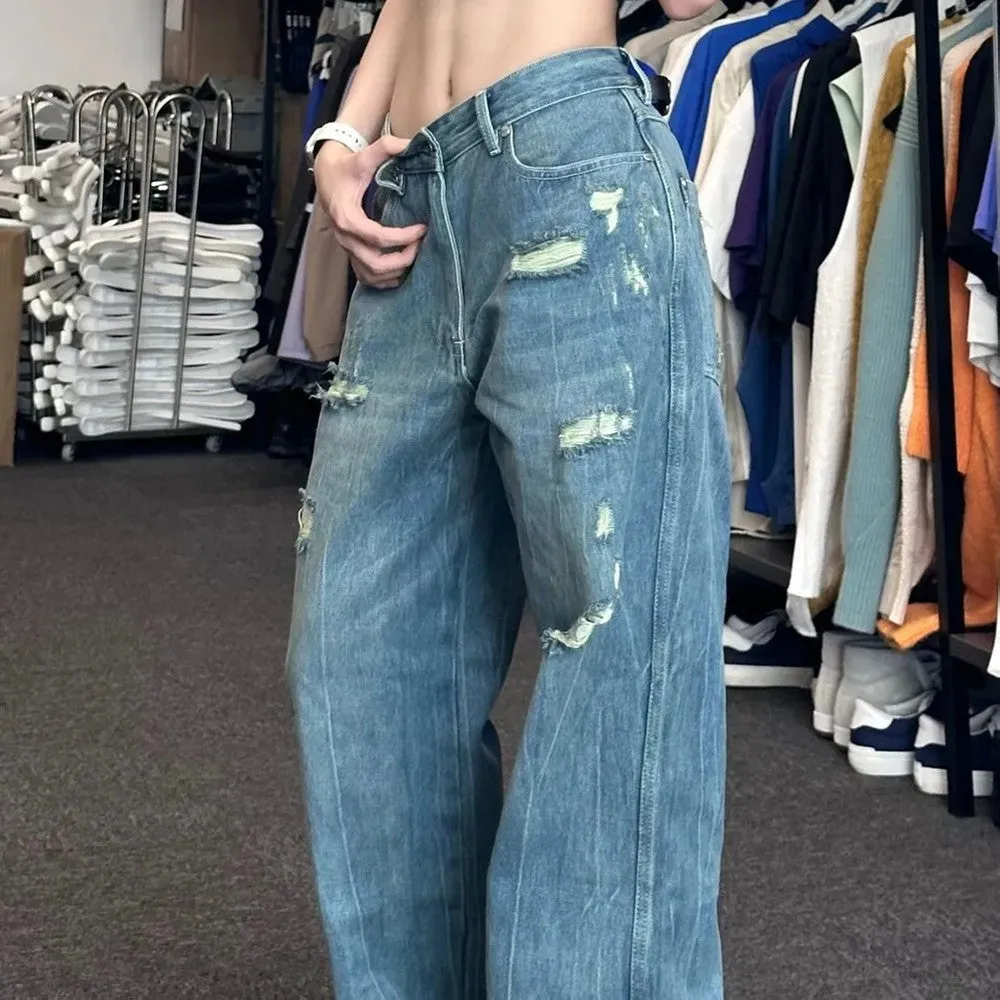 Vintage Washed Ripped Boyfriend Jeans