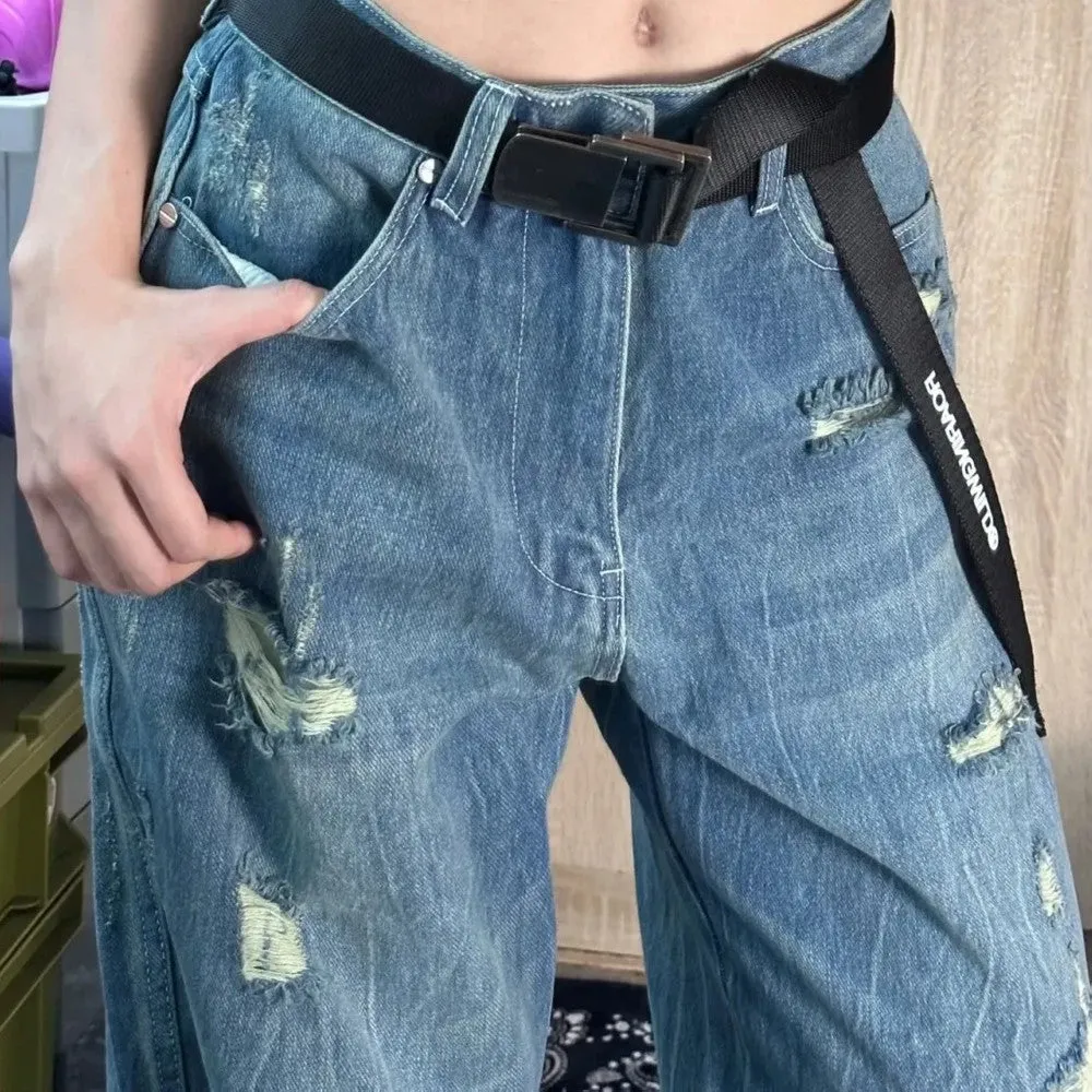 Vintage Washed Ripped Boyfriend Jeans
