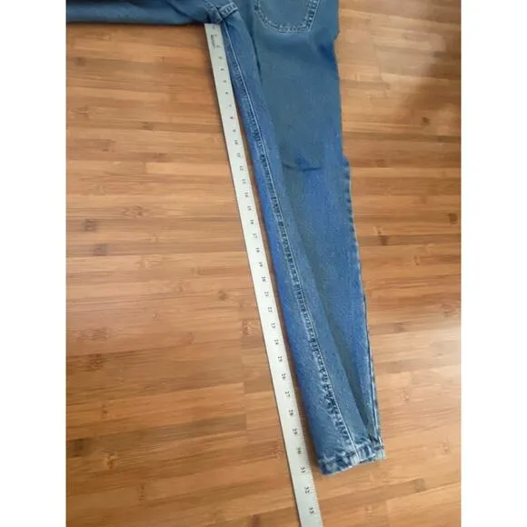 VTG Tommy Hilfiger Jeans 8 triple t blue denim ladies 30 mom leather logo patch