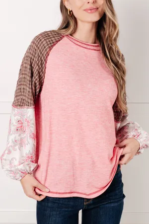 Walk for Miles Floral Color Block Top