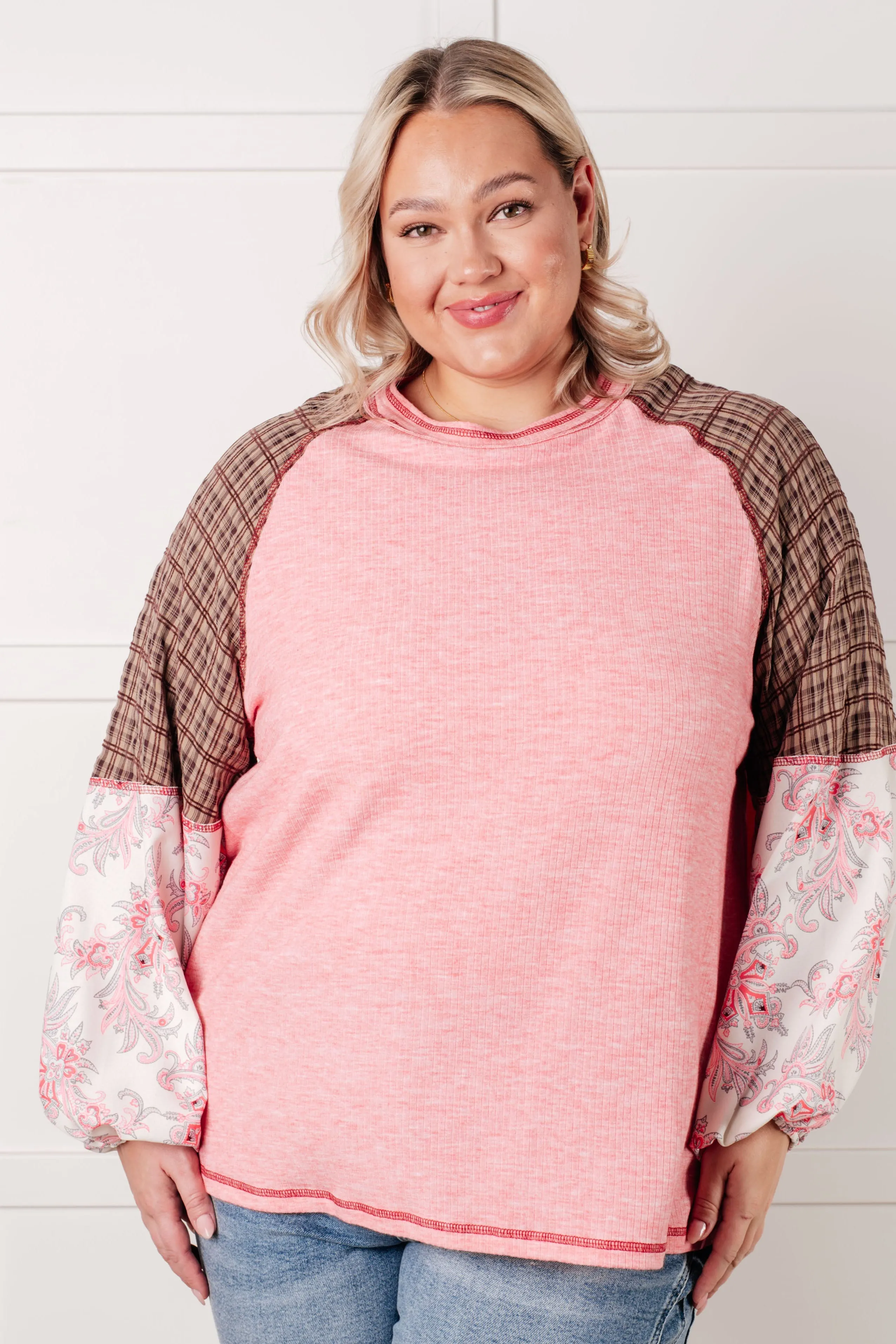 Walk for Miles Floral Color Block Top