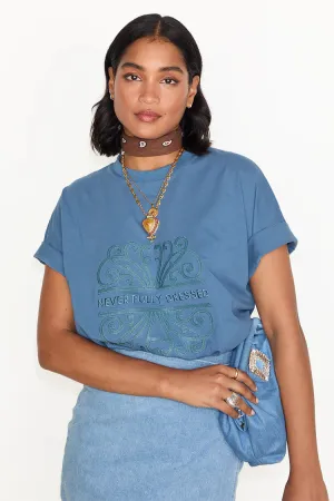 Washed Blue NFD Logo T-Shirt