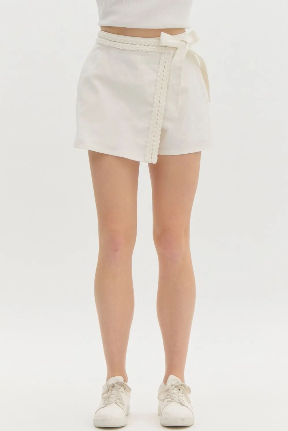White Braided Skort