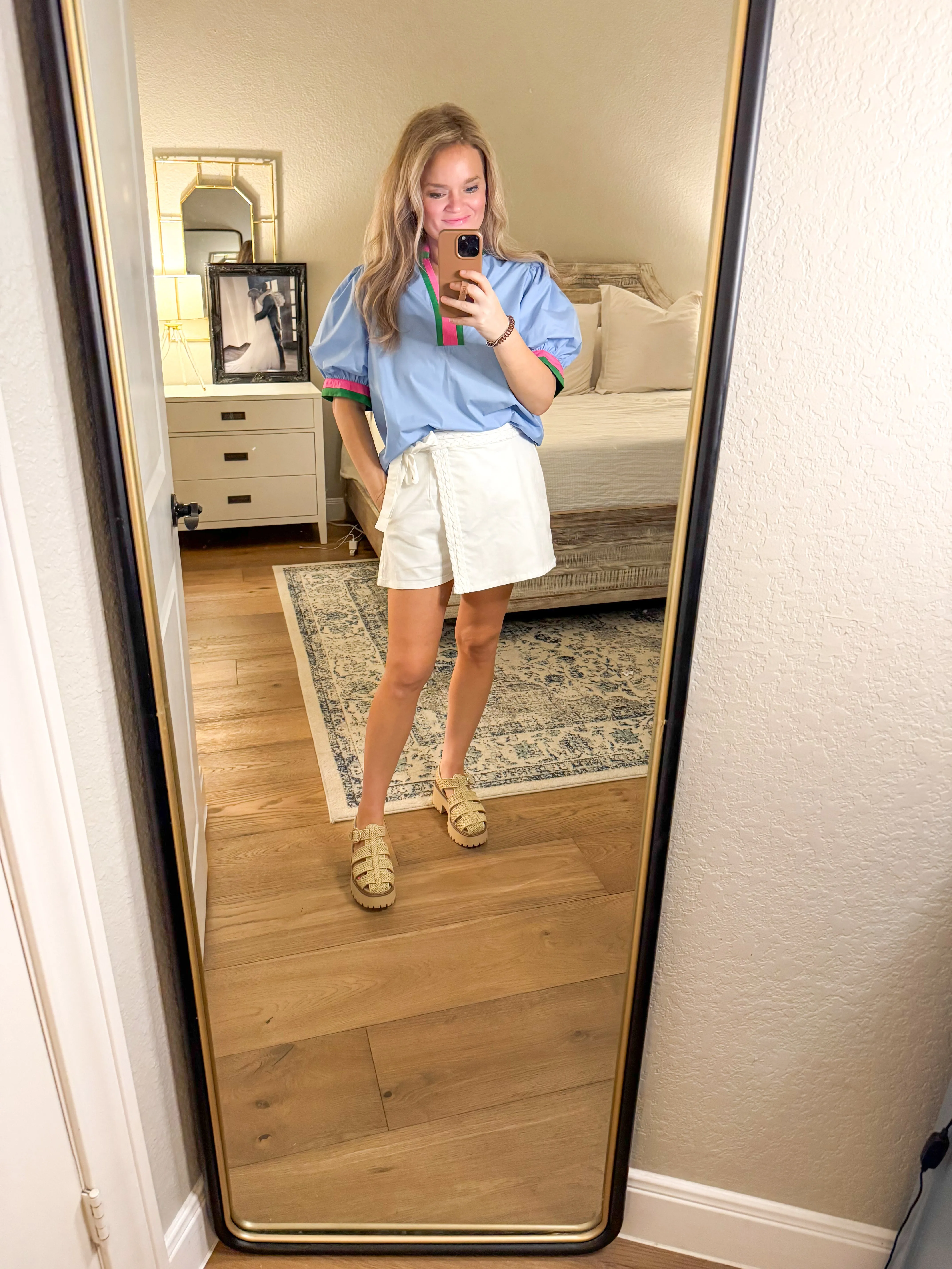White Braided Skort