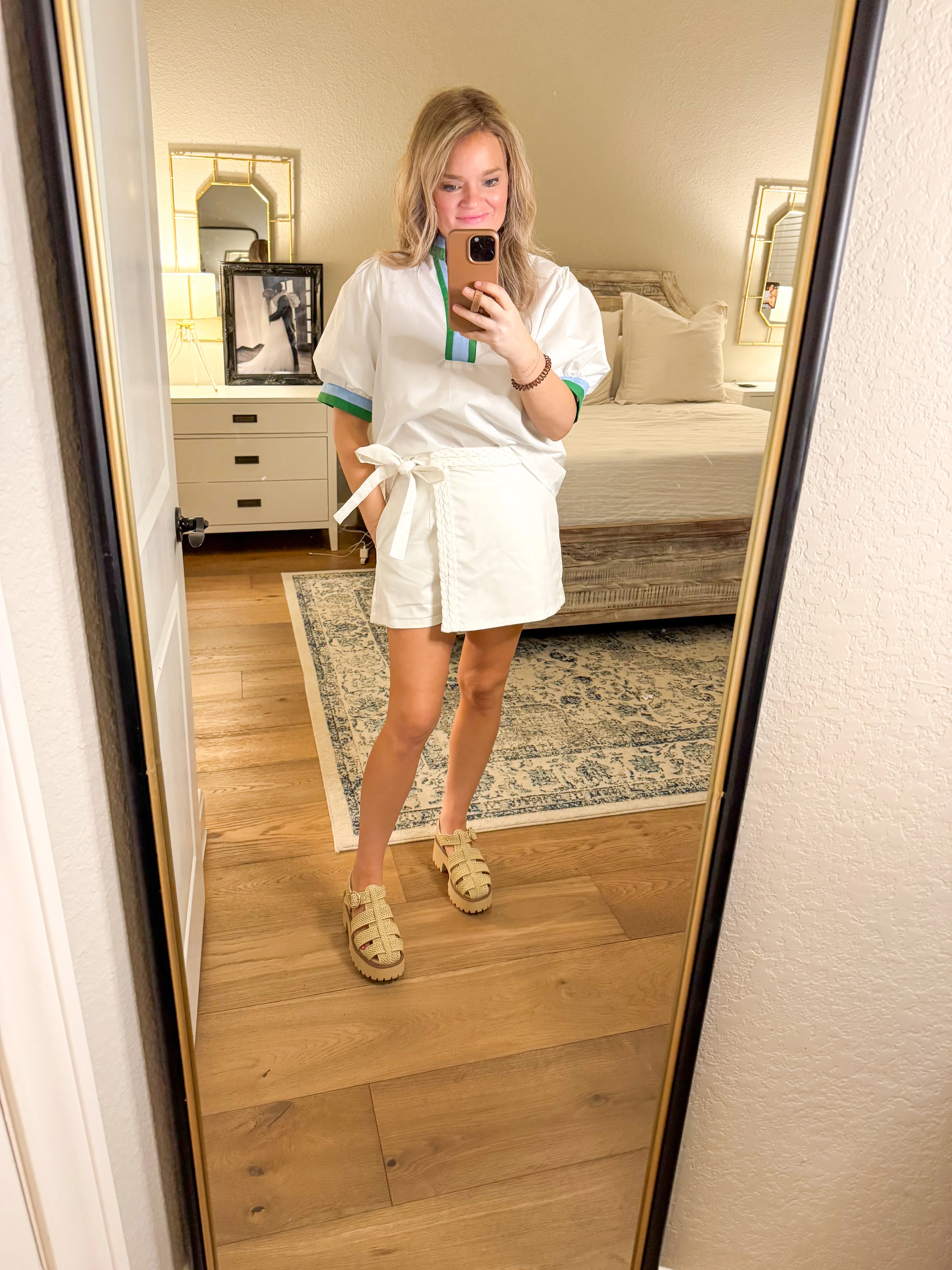 White Braided Skort