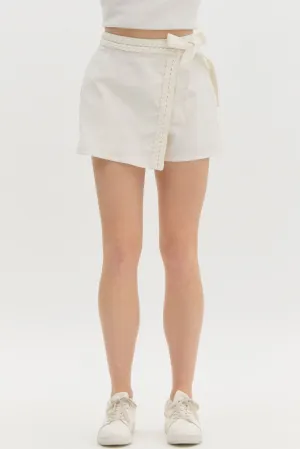 White Braided Skort