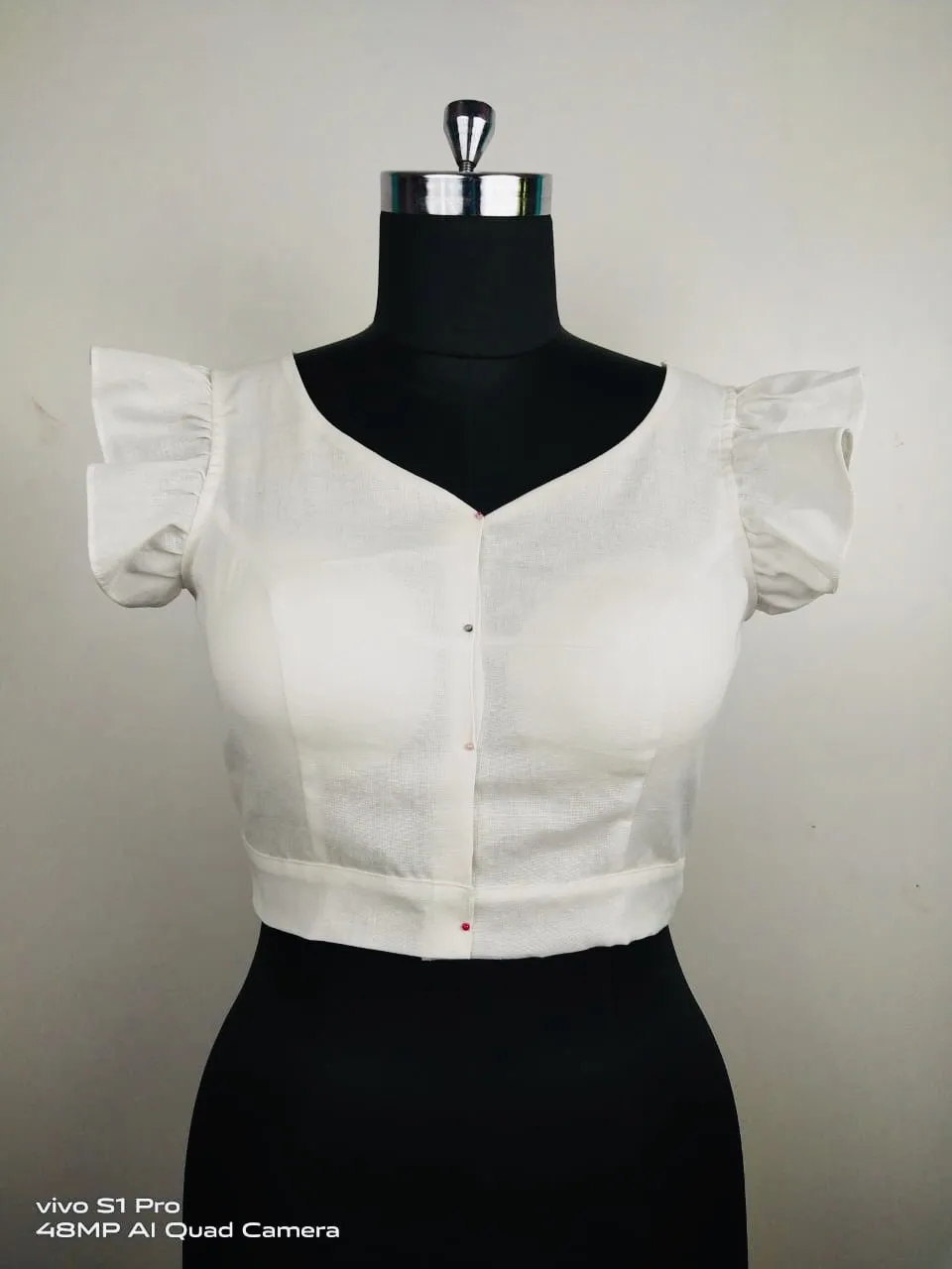 White Cocktail Cotton Blouse