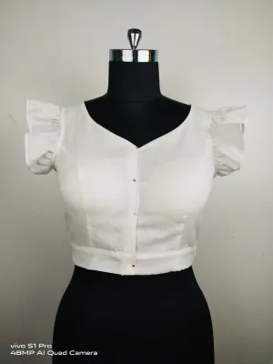 White Cocktail Cotton Blouse