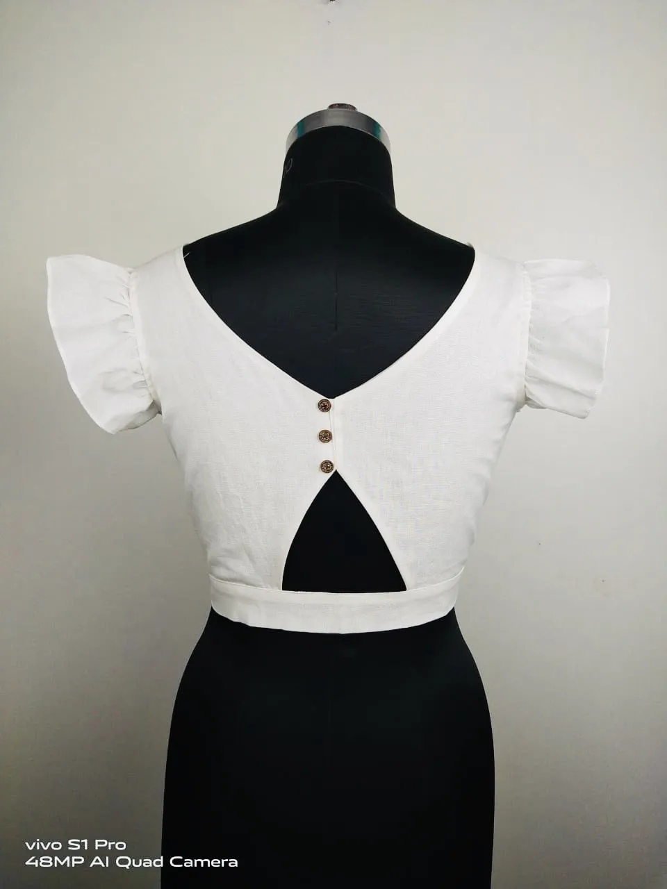 White Cocktail Cotton Blouse