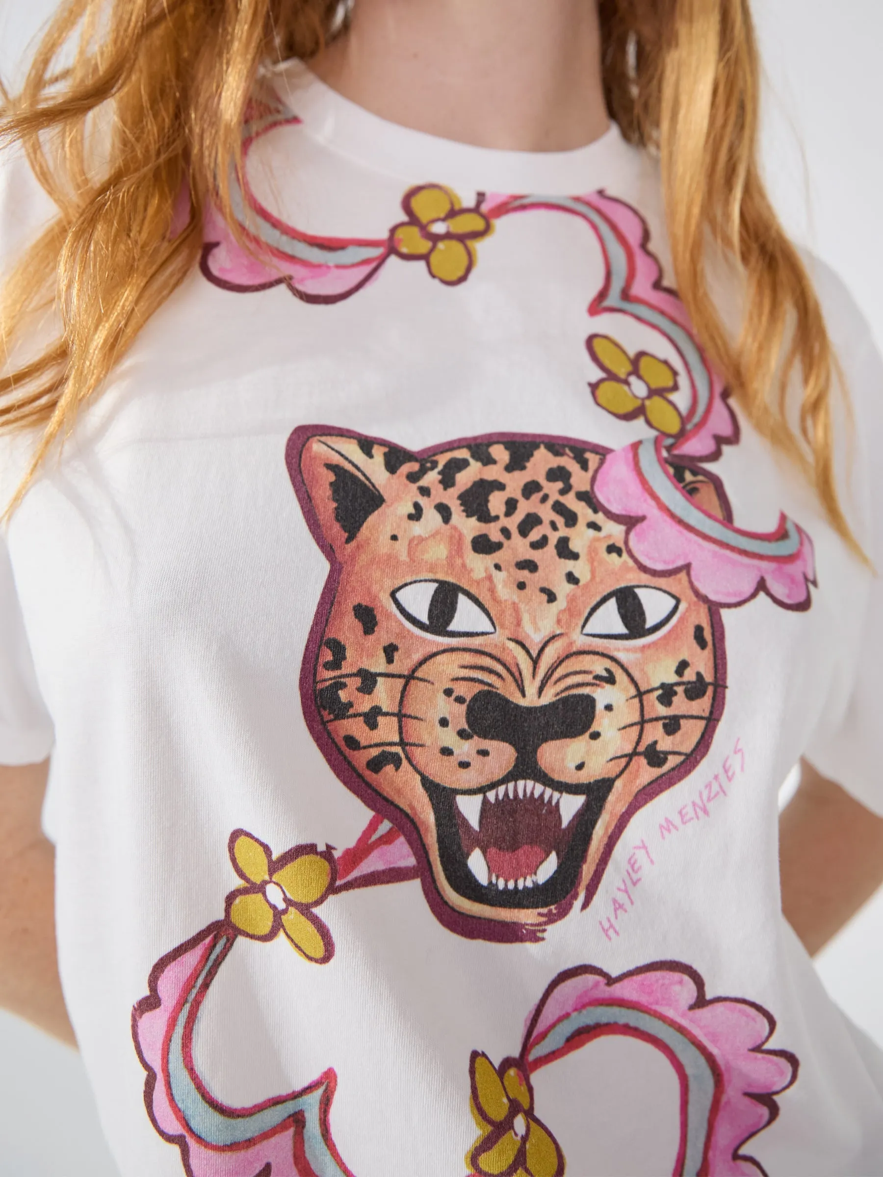 WHITE PRINTED DYLAN TSHIRT