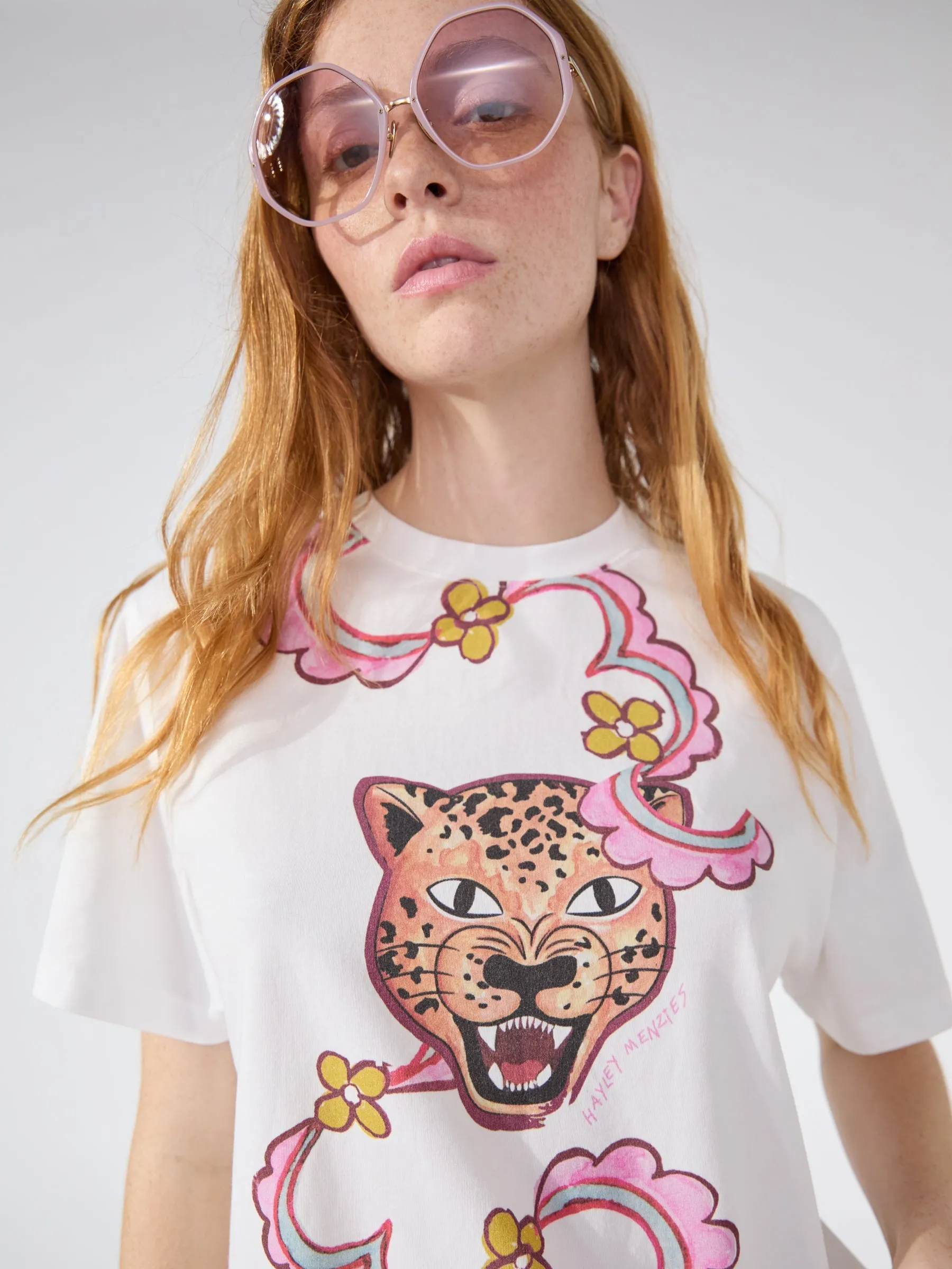WHITE PRINTED DYLAN TSHIRT
