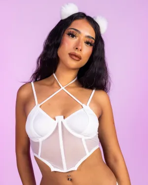 White Secret Crush Bustier Top