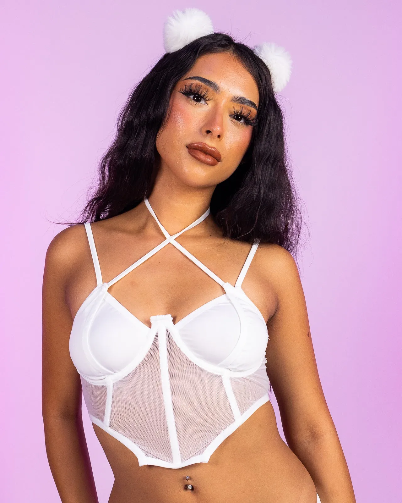 White Secret Crush Bustier Top