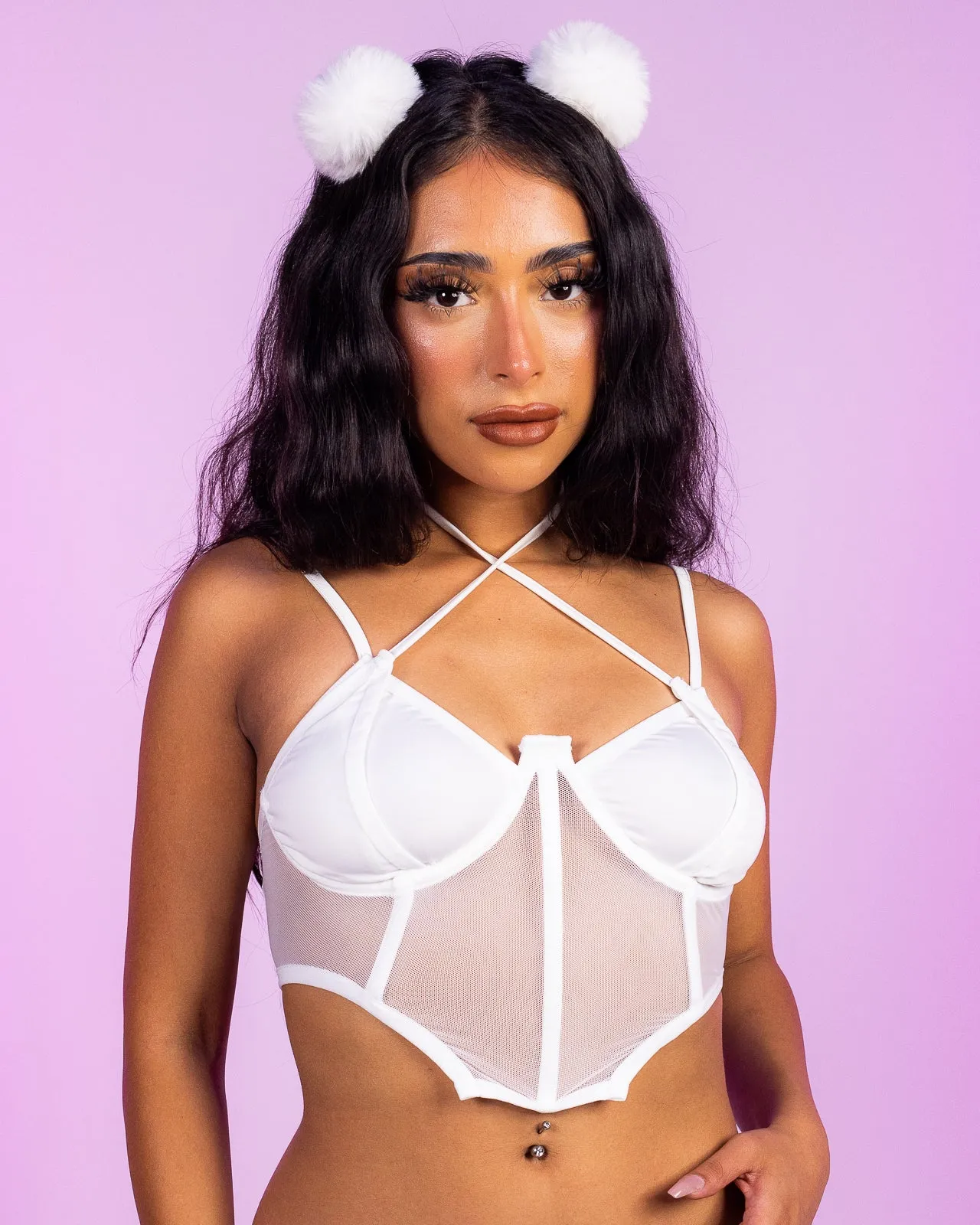 White Secret Crush Bustier Top