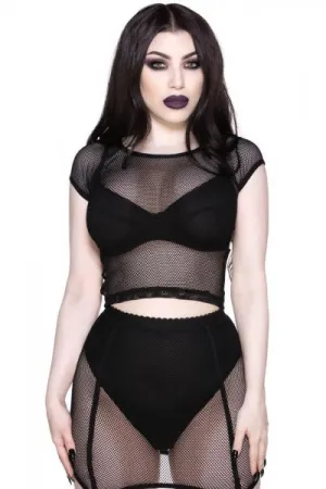 Wildchild Fishnet Top - Black -