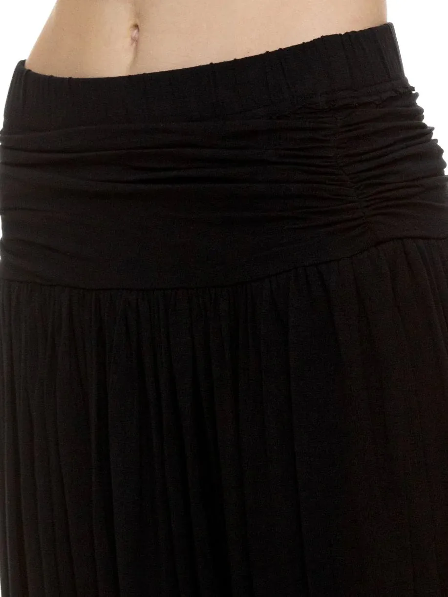 Women Grey Organic Cotton T-shirt with HAREM PANT (BLACK)