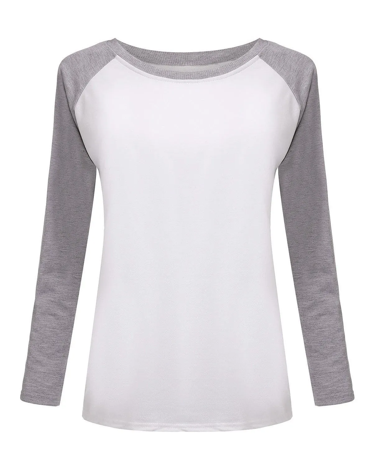 Women T-shirt Sweatshirt Raglan Long Sleeve Patchwork Loose Tee Tops