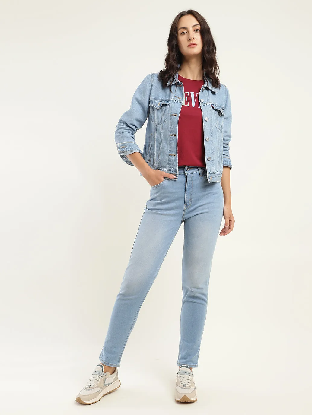 Women's 80s Blue Tapered Fit High Rise Jeans