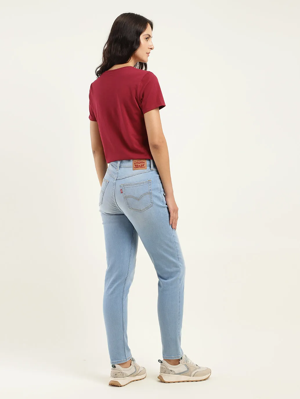 Women's 80s Blue Tapered Fit High Rise Jeans