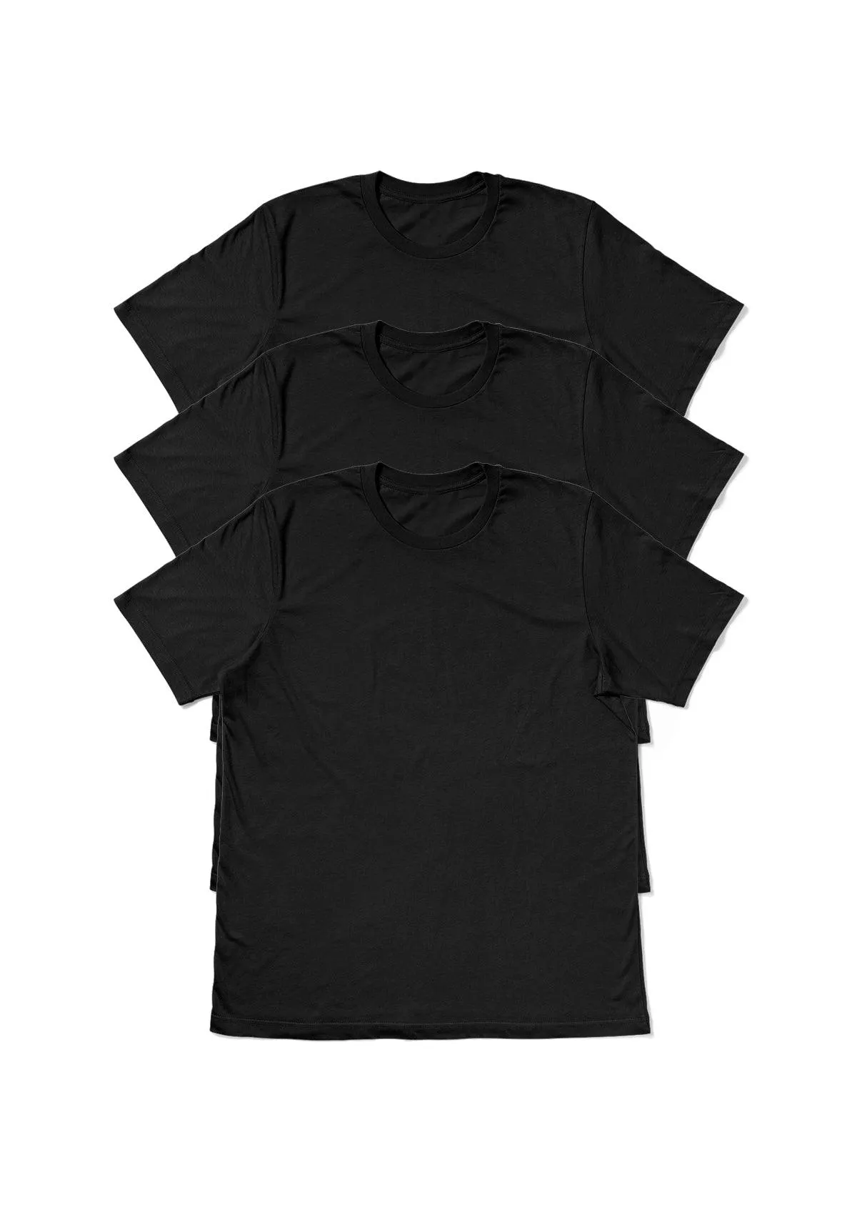 Womens Boyfriend T-Shirts Crew Neck Black 3pc Bundle