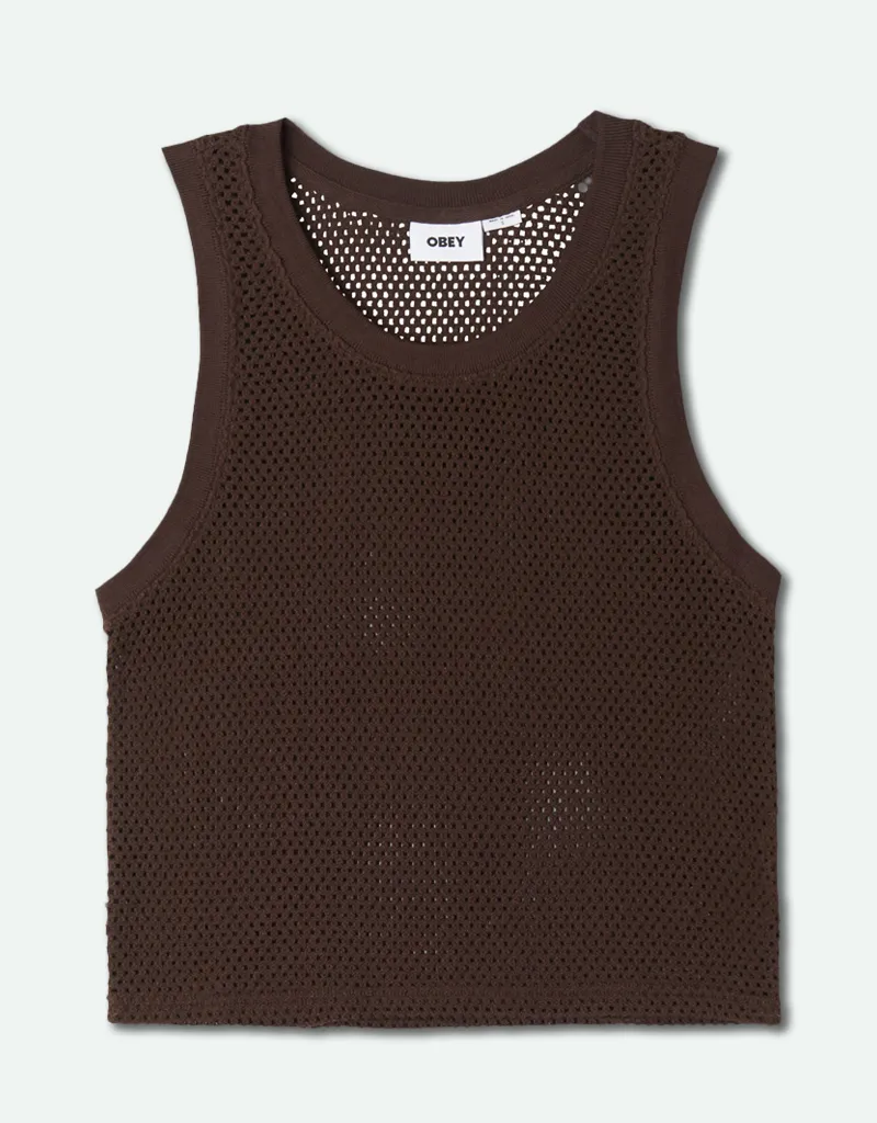 Women's Obey Hudson Mesh Tank - Java Brown