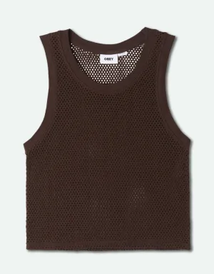 Women's Obey Hudson Mesh Tank - Java Brown