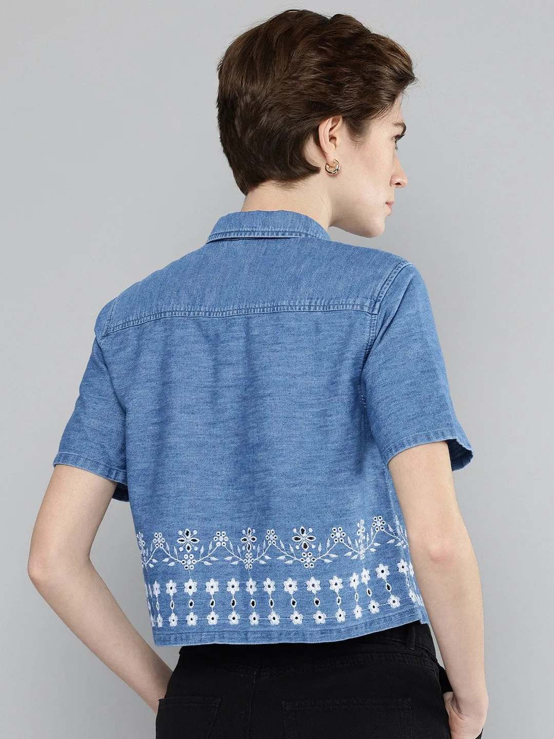 Women's Schiffli Regular Fit Shirt