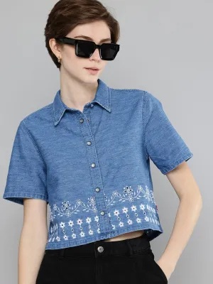 Women's Schiffli Regular Fit Shirt