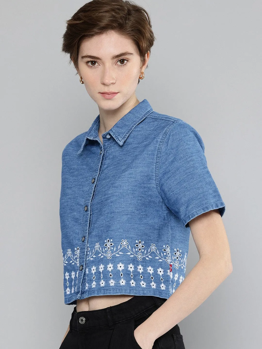 Women's Schiffli Regular Fit Shirt