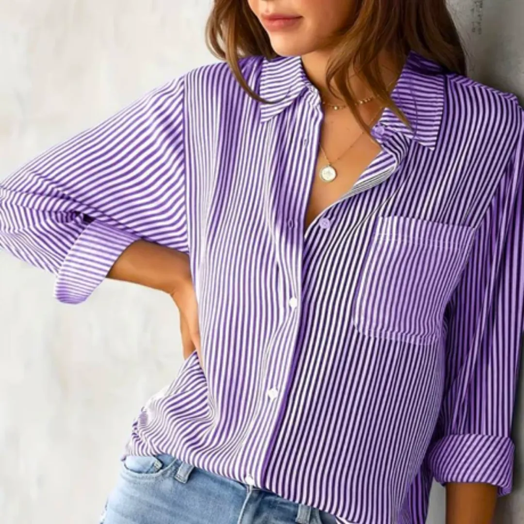 Women's Stripe Button Down Shirt | Long Sleeve