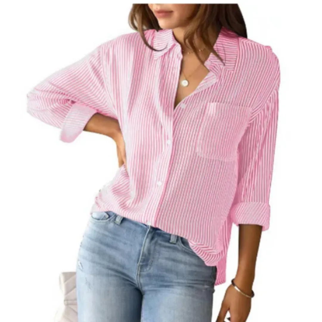 Women's Stripe Button Down Shirt | Long Sleeve