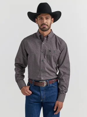 Wrangler George Strait Collection Red/Black Chain Print Button-Down Shirt