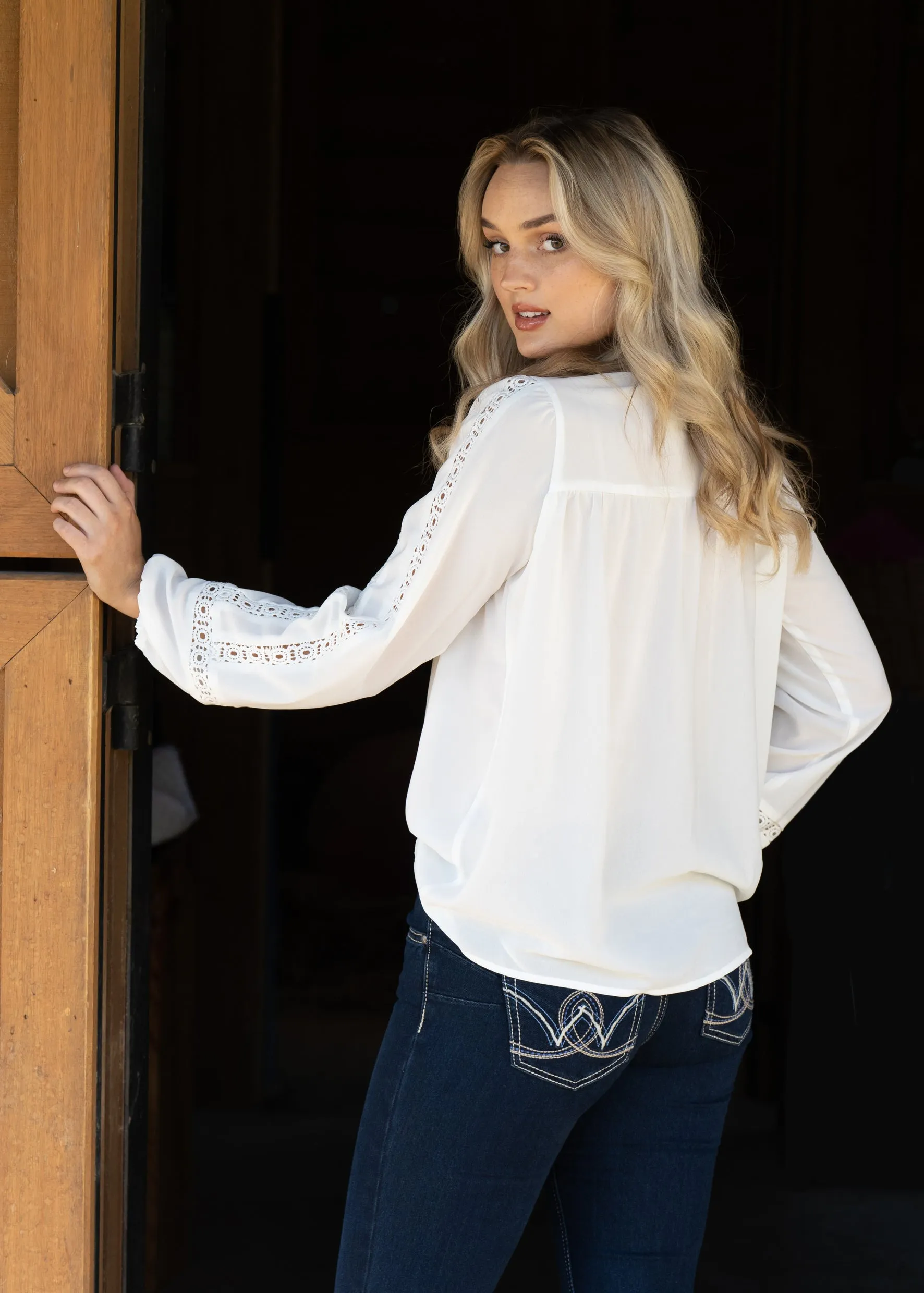 Wrangler Ladies Virgo Blouse - X2W2597785 - Winter White