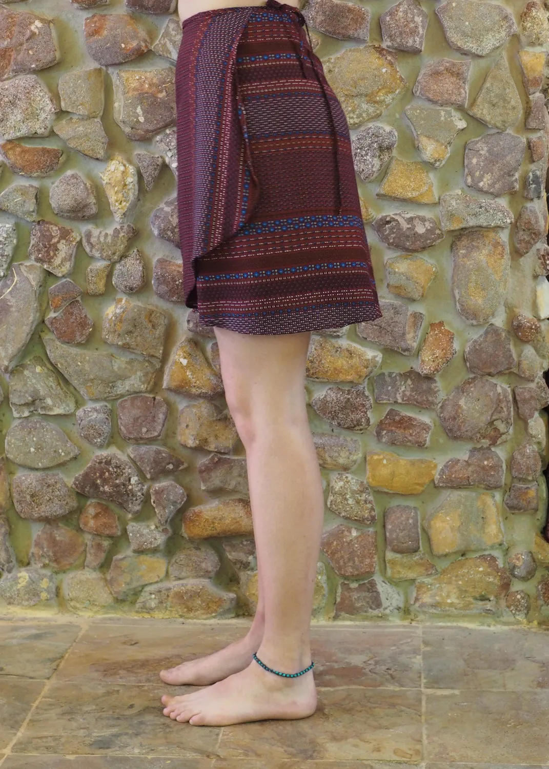 Wrap-Around Mini Skirt - Crimson