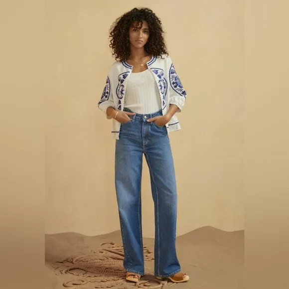 Wrap London Boyfriend Jean, Mid-Wash. Size 10