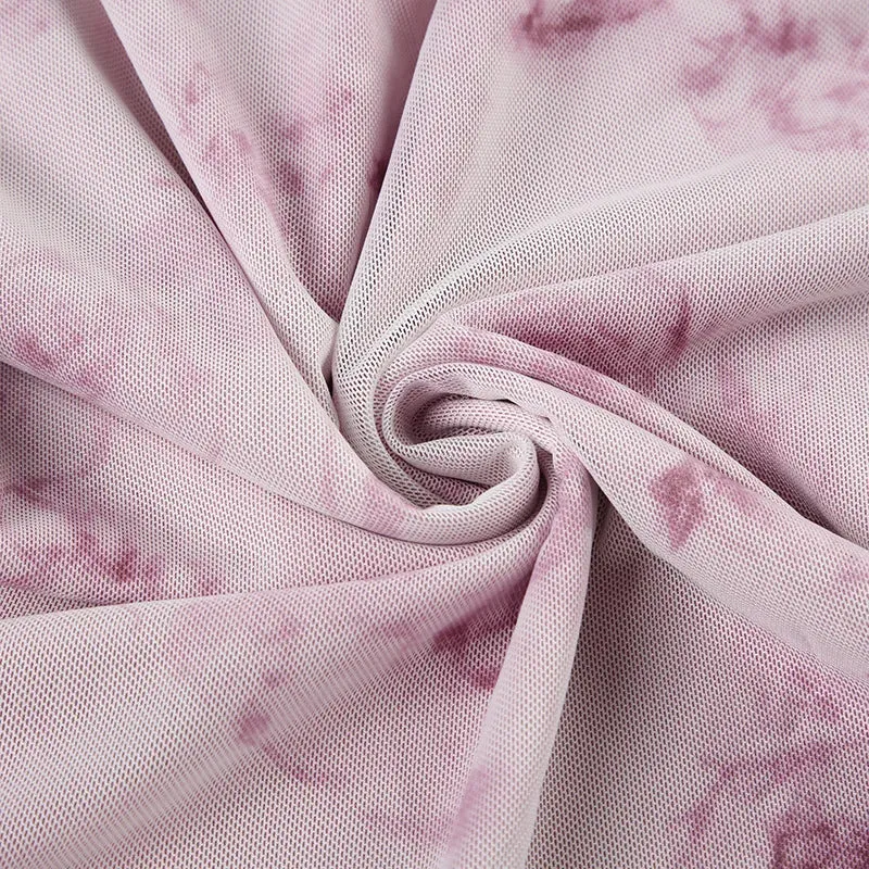 Y2K Pink Rose Mesh Top