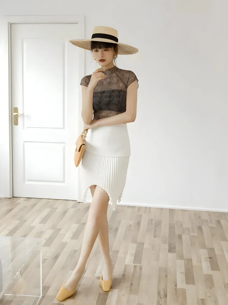 Y2K Sheer Qipao Top