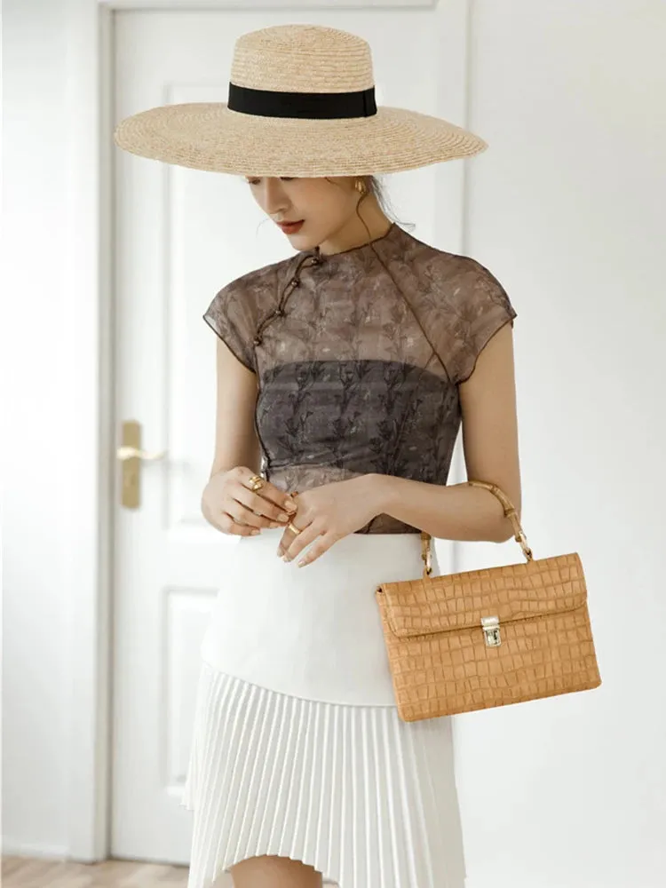 Y2K Sheer Qipao Top
