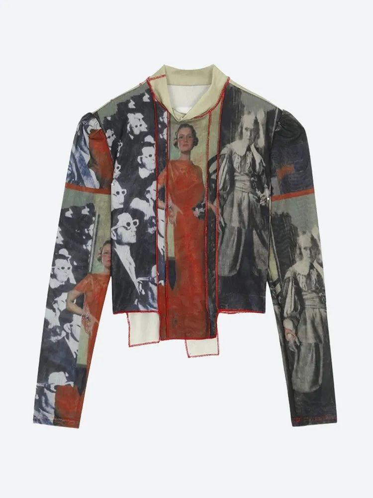 Y2K Vintage Patchwork Top