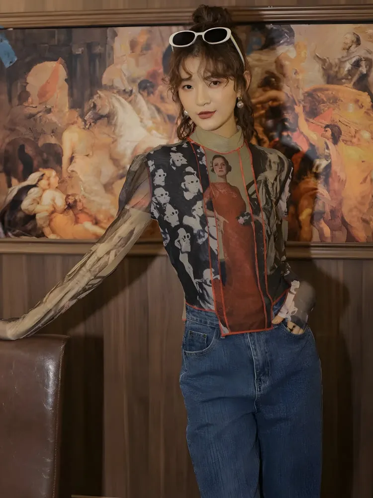 Y2K Vintage Patchwork Top