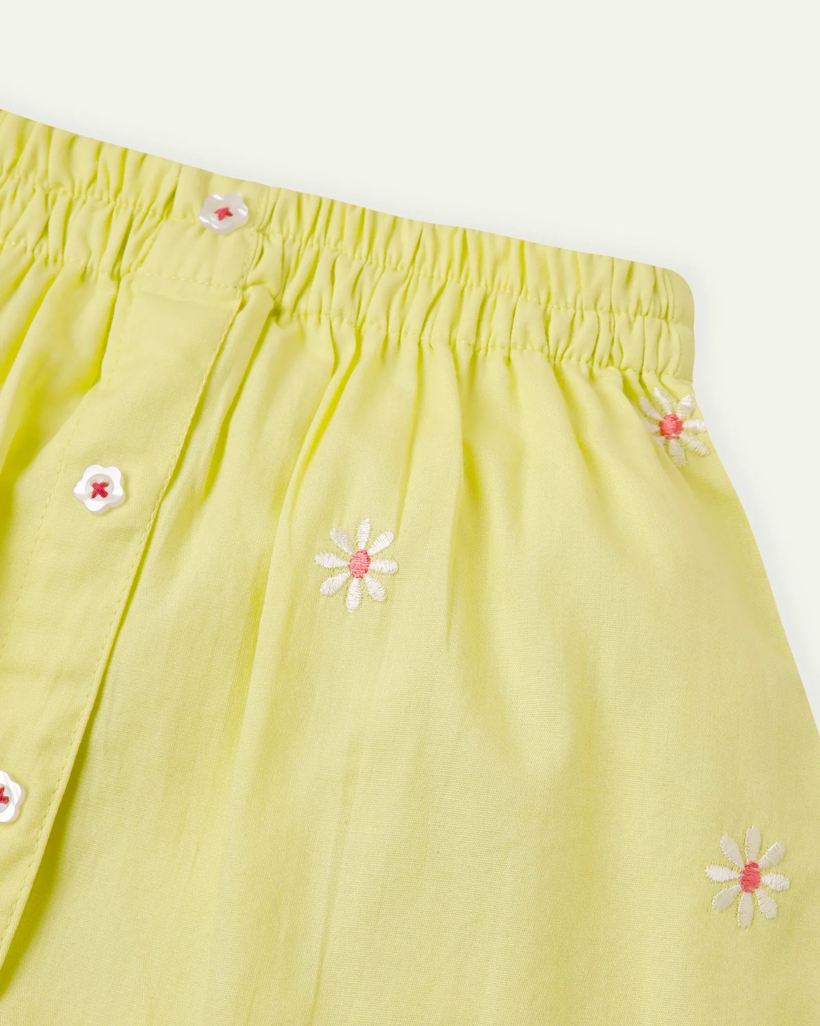 Yellow Embroidered Skirt
