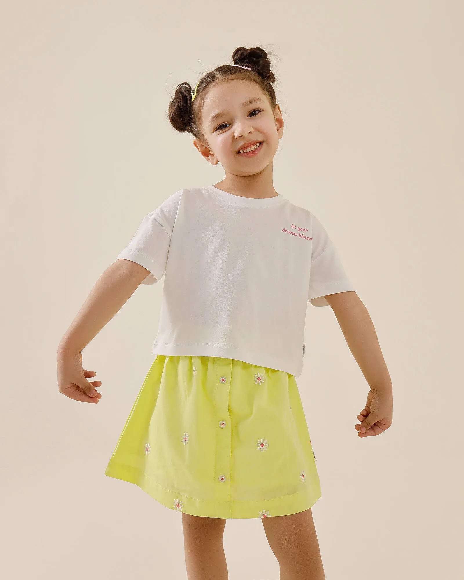 Yellow Embroidered Skirt