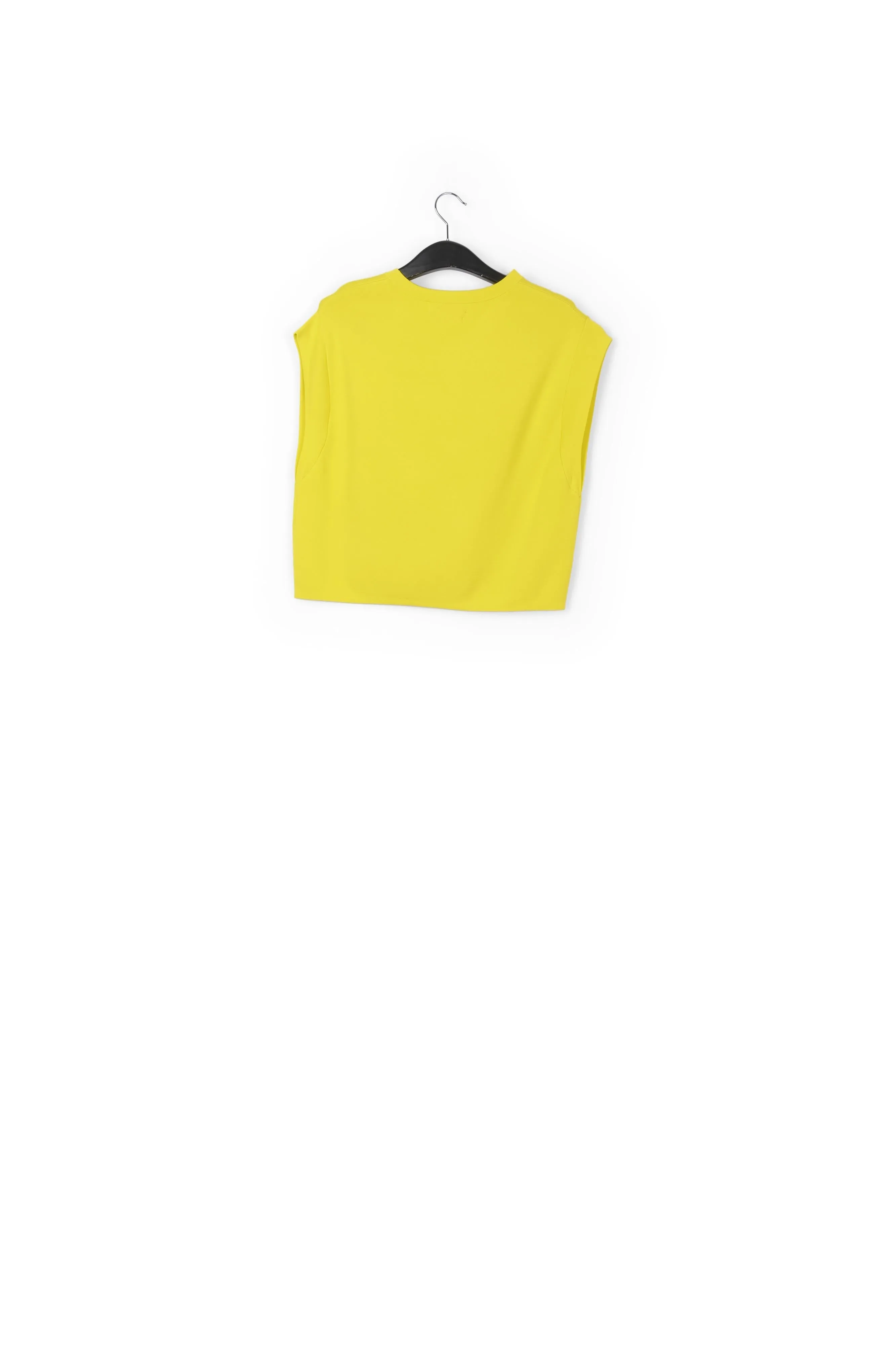 Yellow sleeveless knitted sweater